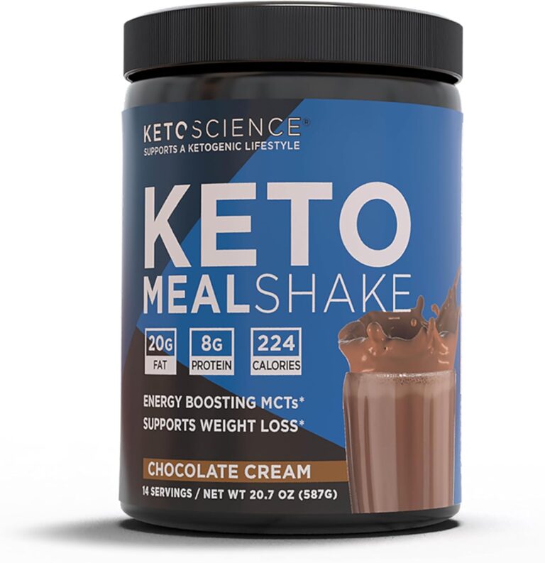 Keto Science Ketogenic Meal Shake Chocolate Dietary Supplement, Rich in MCTs and Protein, Packed with Collagen, Vitamins and Minerals, Keto and Paleo Friendly, Weight Loss, (14 servings), 20.49 Oz