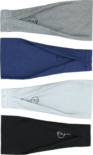 Maven Thread Women's No-Slip Sweat-Wicking Headband for Exercise and Yoga, 4-Pack