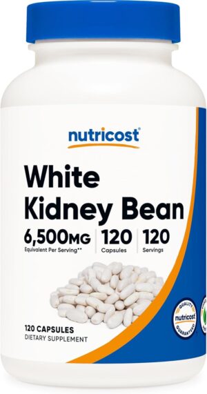 Nutricost White Kidney Beans Capsules 6,500mg Equivalent, 120 Capsules - Vegetarian Caps, Gluten Free and GMO Free