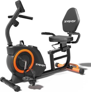 Recumbent Exercise Bike, Recumbent Stationary Bike for Home, Recumbent Bike with 400LB Weight Capacity Whisper-Quiet 16 Levels Magnetic Resistance Heart Rate Handle and Multi-Function LCD Comfortable Seat