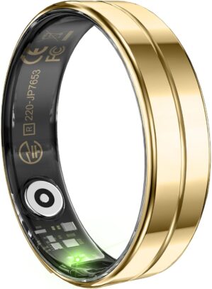 Smart Ring for Men Women Health Ring Heart Rate Monitor Blo-Oxy Monitor Fitness Tacker Ring with Sleep Monitor Calories Step Counter Pedometer Waterproof Compatible with iOS Android Phones