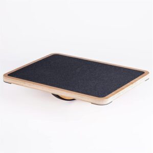 StrongTek Professional Wooden Balance Board, Rocker Board, Wood Standing Desk Accessory, Balancing Board for Under Desk, Anti Slip Roller, Core Strength, Stability, Office Wobble Boards
