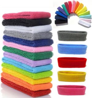 Yeshan 12 Packs Wicking Stretchy Athletic Sweatband/Sport Headbands/Head wrap/Yoga Headband/Head Scarf/Best Looking Hairband for Sports or Fashion,Towel Material