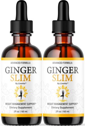 (2 Pack) Ginger Slim Drops - Official GingerSlim Droppers Supplement Premium Formula, Ginger Slim All Natural Liquid Support Advanced Formula Healthy Drops Reviews, 2 Bottles for 2 Months
