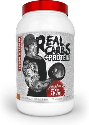 5% Nutrition Rich Piana Real Carbs + Protein | Clean Mass Gainer Meal Replacement Protein Powder | Carbohydrate for Pre Workout/Post-Workout Recovery Meal | 2.87 lb, 20 Srvgs (Banana Nut Bread)