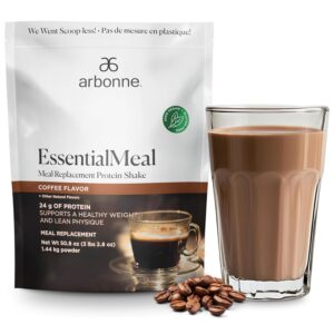 Arbonne EssentialMeal Meal Replacement Shake - Protein Shake, Vegan Protein Powder, Complete Daily Nutrition, Coffee