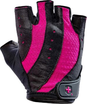 Harbinger Women's Pro Gloves with Vented Cushioned Leather Palm for Weightlifting, Training, Fitness, and Gym Workouts