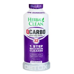 Herbal Clean - QCarbo32 Same-Day Detox Drink, Grape (32 fl oz)
