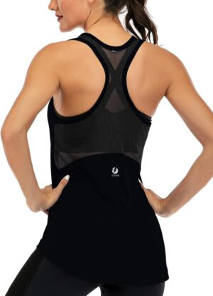 ICTIVE Workout Tank Tops for Women Sleeveless Yoga Shirts for Women Mesh Racerback Muscle Tank Tops