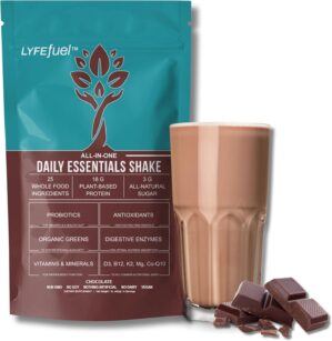 LyfeFuel Essentials Nutrition Shake - Not Your Average Meal Replacement Powder | 50+ Superfoods, Vegan Protein, Vitamins & Minerals | Low Carb Plant Based Breakfast Shake | Chocolate Flavor
