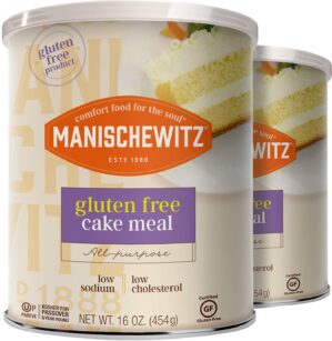 Manischewitz Gluten Free Cake Meal 16oz (2 Pack) Grain Free Cake Meal | Resealable Container| Kosher for Passover