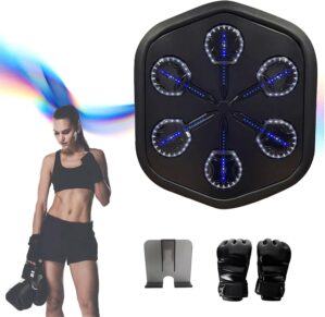 Music Boxing Machine, Wall Mounted Smart Boxing Punching Target with Adjustable LED Light, Electronic Boxing Training Equipment with 5.0 Bluetooth & APP, for Home Exercise Stress Release