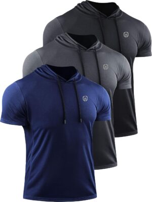 NELEUS Dry Fit Workout Athletic Muscle Tank Top Running Shirts with Hoods