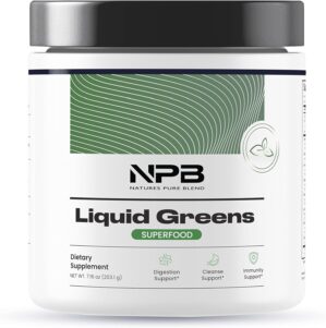 Nature's Pure Blend Super Greens Powder – Organic Greens Superfood Powder Supplements for Green Juice & Smoothie – Probiotic - Drink Mix for Energy Wellness and Digestion (Matcha Flavor, 30 Servings)