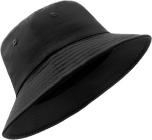 Oversize XXL Quick Dry Bucket Sun Hat,Water Repellent Fisherman Hats,Lightweight Summer Travel Hat with Detachable Chin Strap