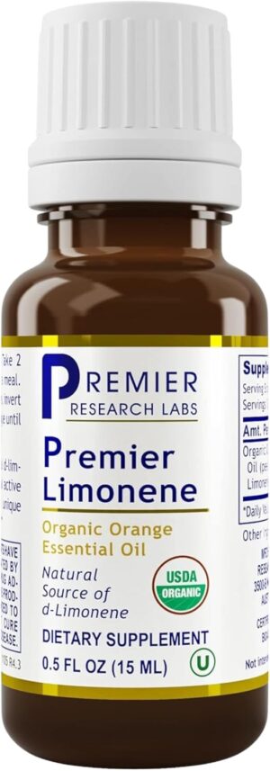 Premier Research Labs Limonene - Highly Bioavailable - Supports Cellular Health - Detoxification Properties - Cleanser Detox - Essential Oil Orange - 0.5 Fl oz - 300 Servings