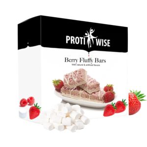 Protiwise High Protein Nutrition Bar | Berry Fluffy Bars | 15g Protein Bar | Meal Replacement Bar | Gluten-Free, Low Fat, Low Sugar, Low Carb Delight | 7-Pack Weight Loss Wonder | Berry Bliss