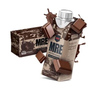 REDCON1 MRE Ready to Drink Protein Shakes, Milk Chocolate - Lactose + Whey Free RTD 40grams Protein Made with Real Whole Food Protein Blends - Keto-Friendly and Easy to Digest Nutritional Shake (12 Pack)