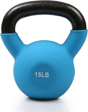 RitFit Neoprene Coated Solid Cast Iron Kettlebell 5 10 15 20 25 30 35 40 45 50 LB, Great for Full Body Workout, Cross-Training, Weight Loss & Strength Training