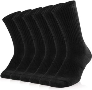 SOX TOWN Unisex Cushioned Crew Training Athletic Socks Men & Women with Combed Cotton Moisture Wicking Breathable Performance