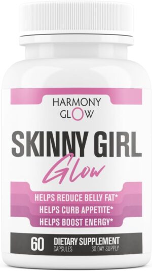 Skinny Girl Glow | Max Strength Weight Loss Pills for Women to Lose Belly Fat | Appetite Suppressant, Belly Fat Burner, Carb Blocker, Energy Booster | 7 Ultra Ingredients for Results - 60 Capsules