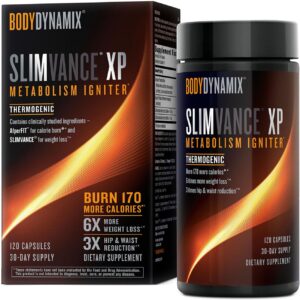 Slimvance XP Metabolism Igniter, Botanical Diet Support, Advanced Thermogenic, Burn More Calories, Weight & Fat Loss, Energy, Focus, For Men & Women, Proven Ingredients & Caffeine, 120 Count, 30 Svg