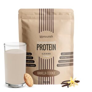 UpNourish Vanilla Cookie Vegan Protein Powder 54 Superfoods Powder,1.5 Billion CFU Probiotics 21g Plant Based Protein,No Sugar No Dairy No GMO Dairy Free,Meal Replacement Shake Keto-Friendly Low-Carb Diet,15 Servings