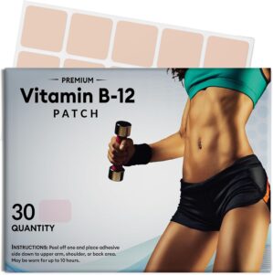 Vitamin B12 Patch for Energy Plus – 30 Count Vitamin B12 Patches – B12 Vitamins with Methylcobalamin & Guarana