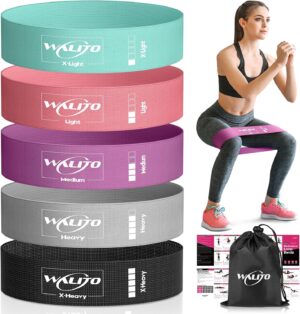 Walito Fabric Resistance Bands for Working Out,Exercise Bands for Women and Men,Non-Slip Booty Bands for Legs,Thigh Glute Bands for Workout,Fitness Bands for Yoga, Pilates, Physical Therapy and Home