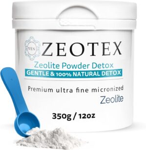 Zeolite Powder Full Body Detox, Zeolite Clinoptilolite Powder, Micronized Zeolite, Full Body Detox Cleanse, Zeolite Toxin Remover for Food and Juice Detox 350g Nano Zeolite Detox Powder
